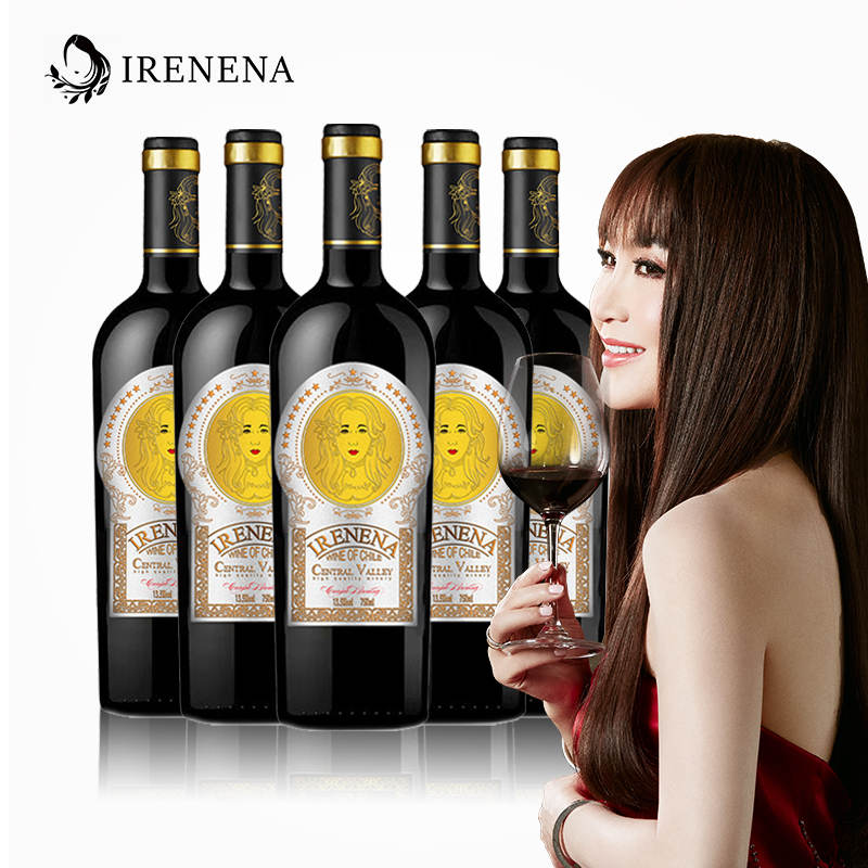 温碧霞代言IRENENA红酒品牌进口智利葡萄酒佳酿干红750ml