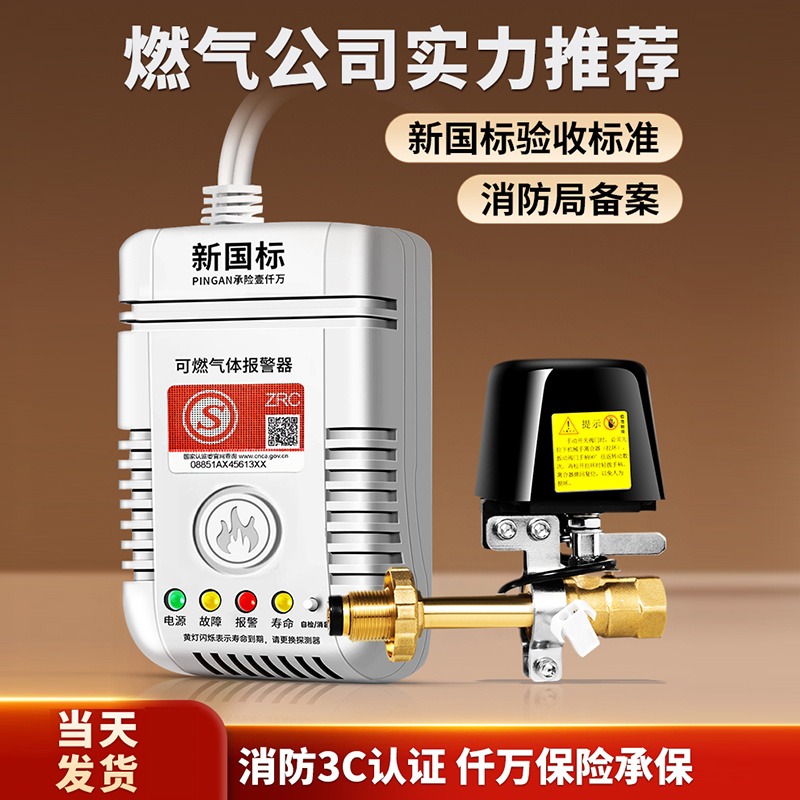 淇安科技家用燃气报警器自动断阀餐饮安全瓶装液化煤气泄漏装置