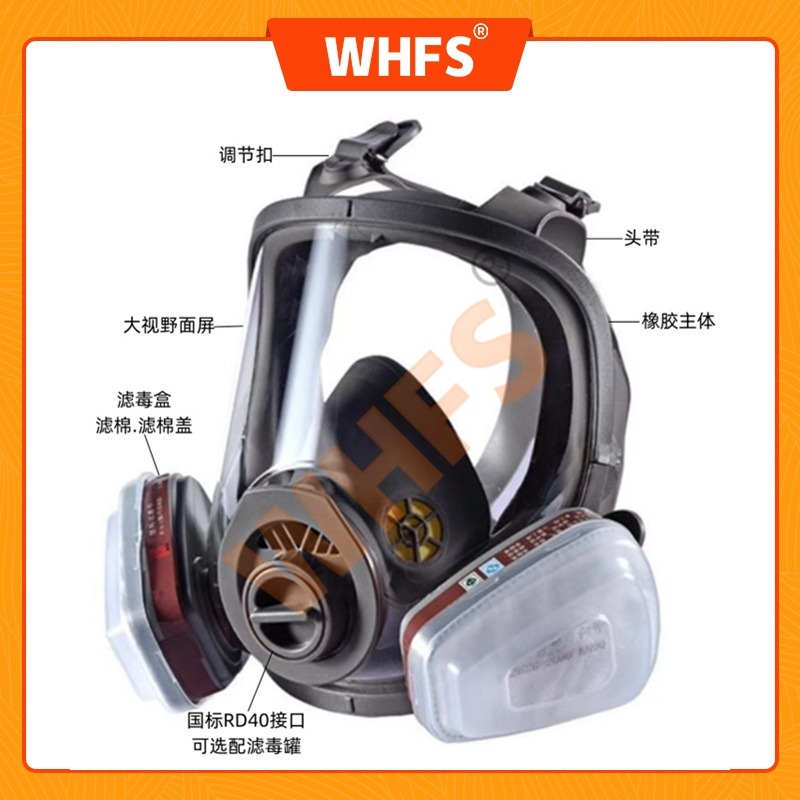 用芯YX0401全脸防尘呼吸喷漆防护专用全面大视野防毒面具