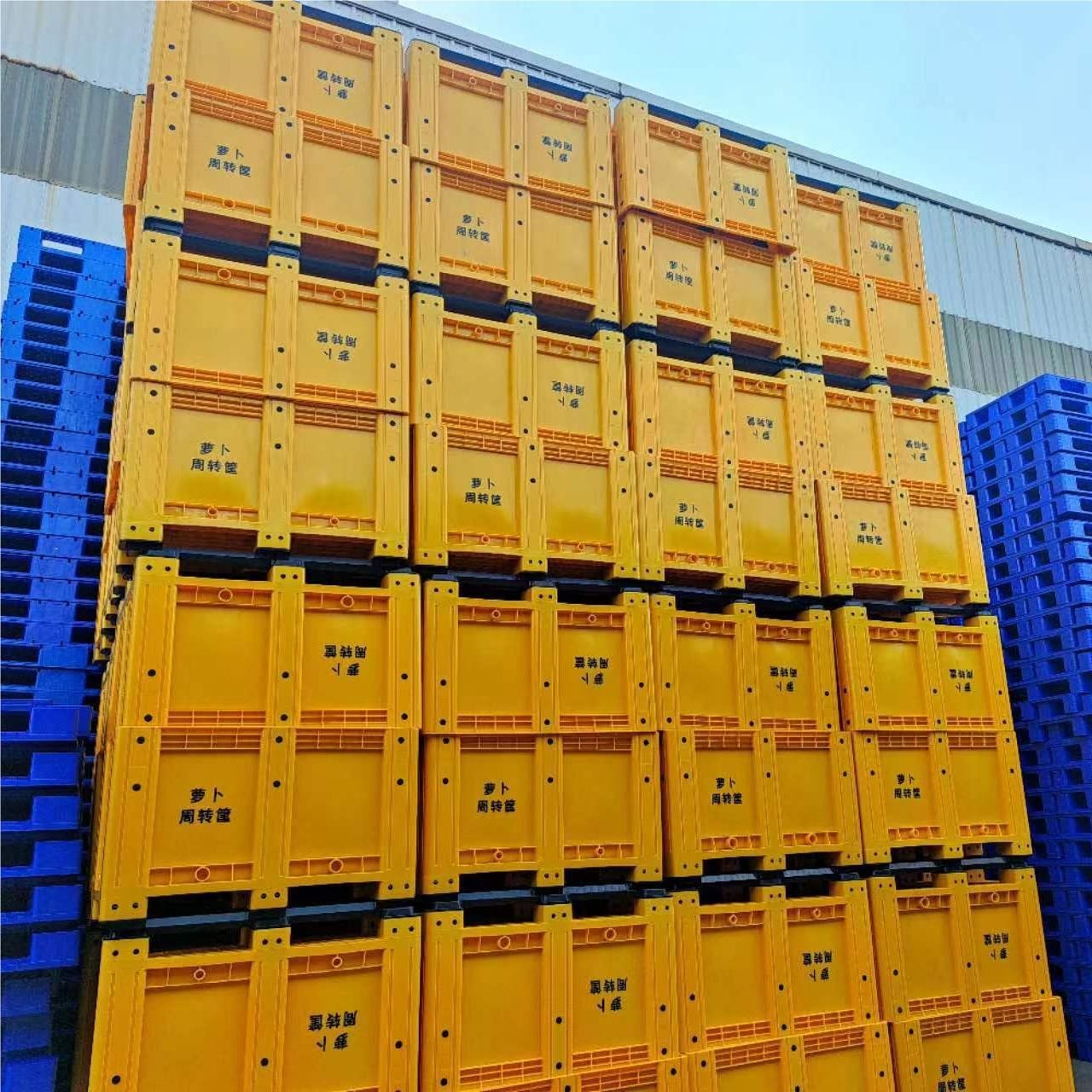 塑料箱厂家直发 1210封闭式卡板箱 可用叉车的大型水果蔬菜周转箱