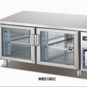 鼎美商用冰箱 WBS18G2工程款玻璃门工作台 二门冷藏工作台冰箱