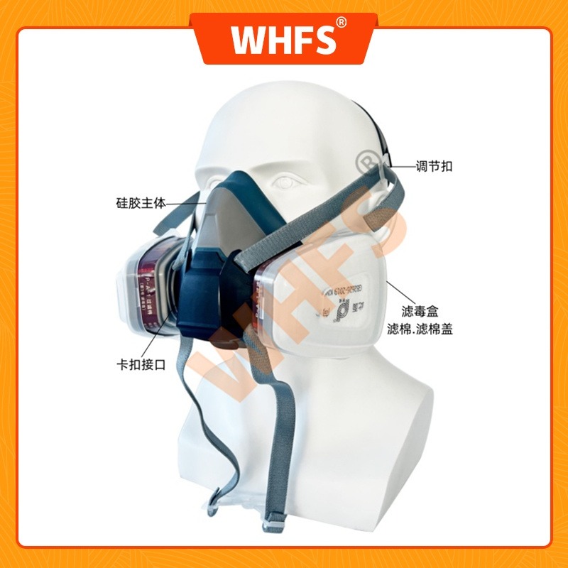 用芯 YX0402 防毒半面具   双盒防毒面具   喷漆防护面罩   防护半面罩 防雾防尘